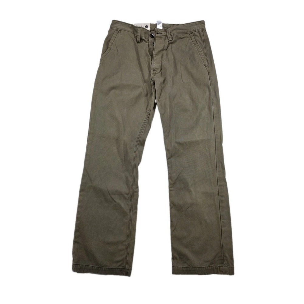 Y2K Gap Pants Mens 31x30 Green Canvas Hayes Faded Button Fly Workwear